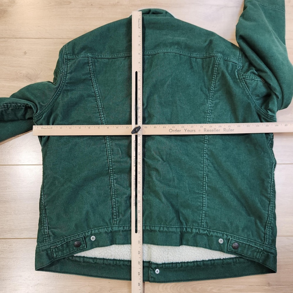 Levis Jacket Mens XL Green Corduroy Sherpa Lined Bomber Insulated Workwear - Picture 4 of 8